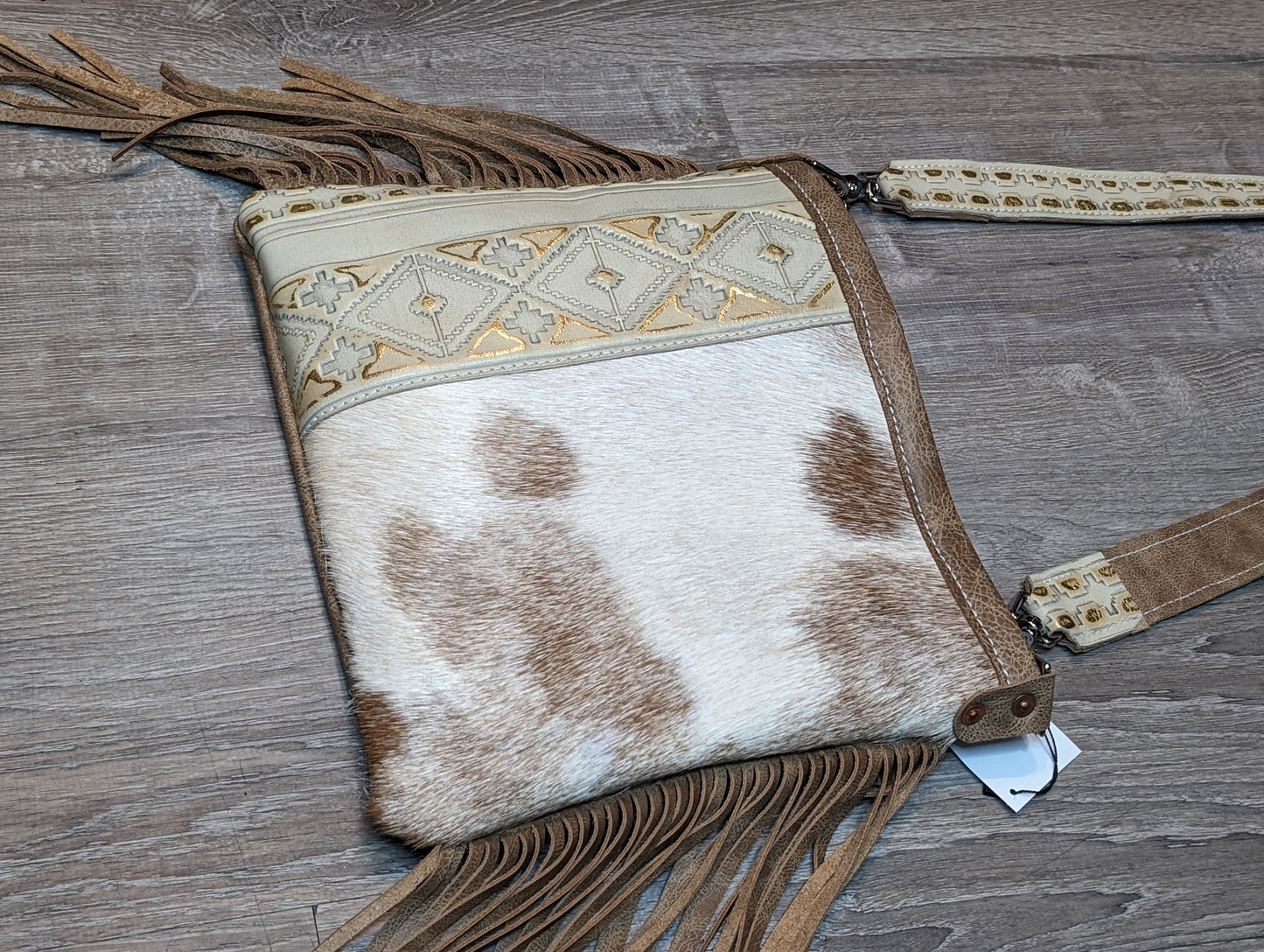 Hair on Hide Crossbody with Fringe