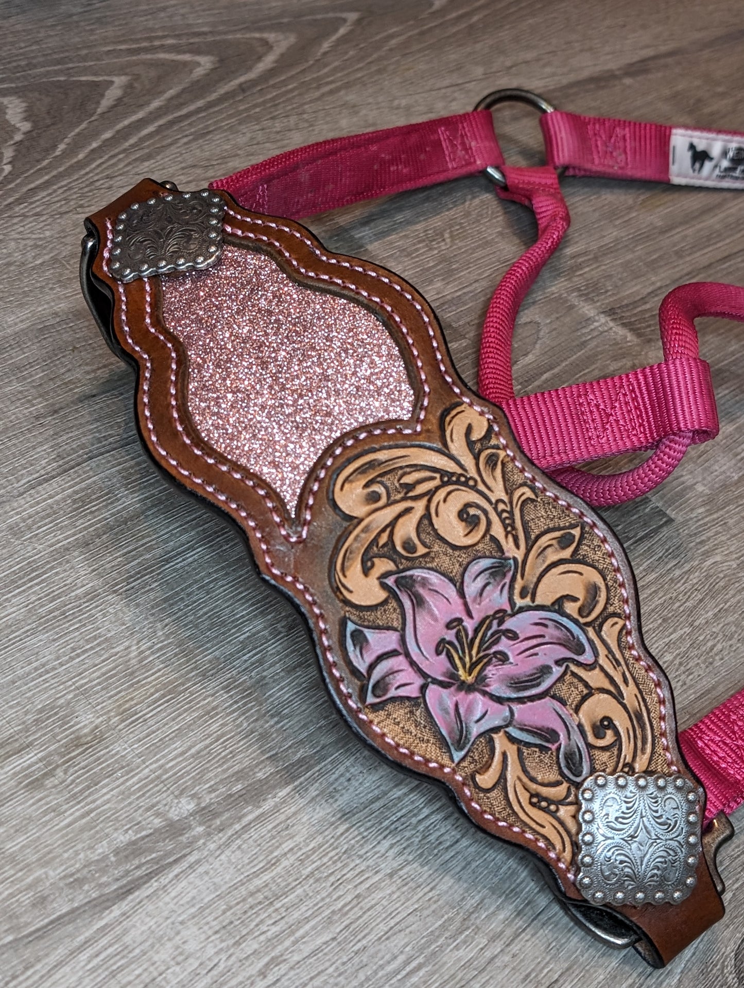 Pink Lily & Swirl halter