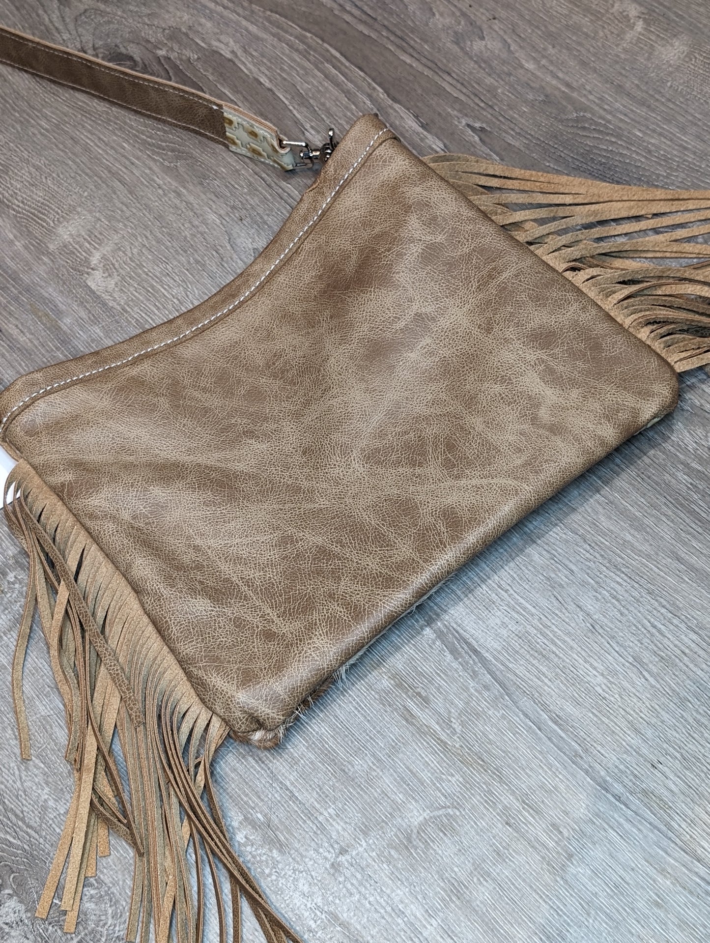 Hair on Hide Crossbody with Fringe