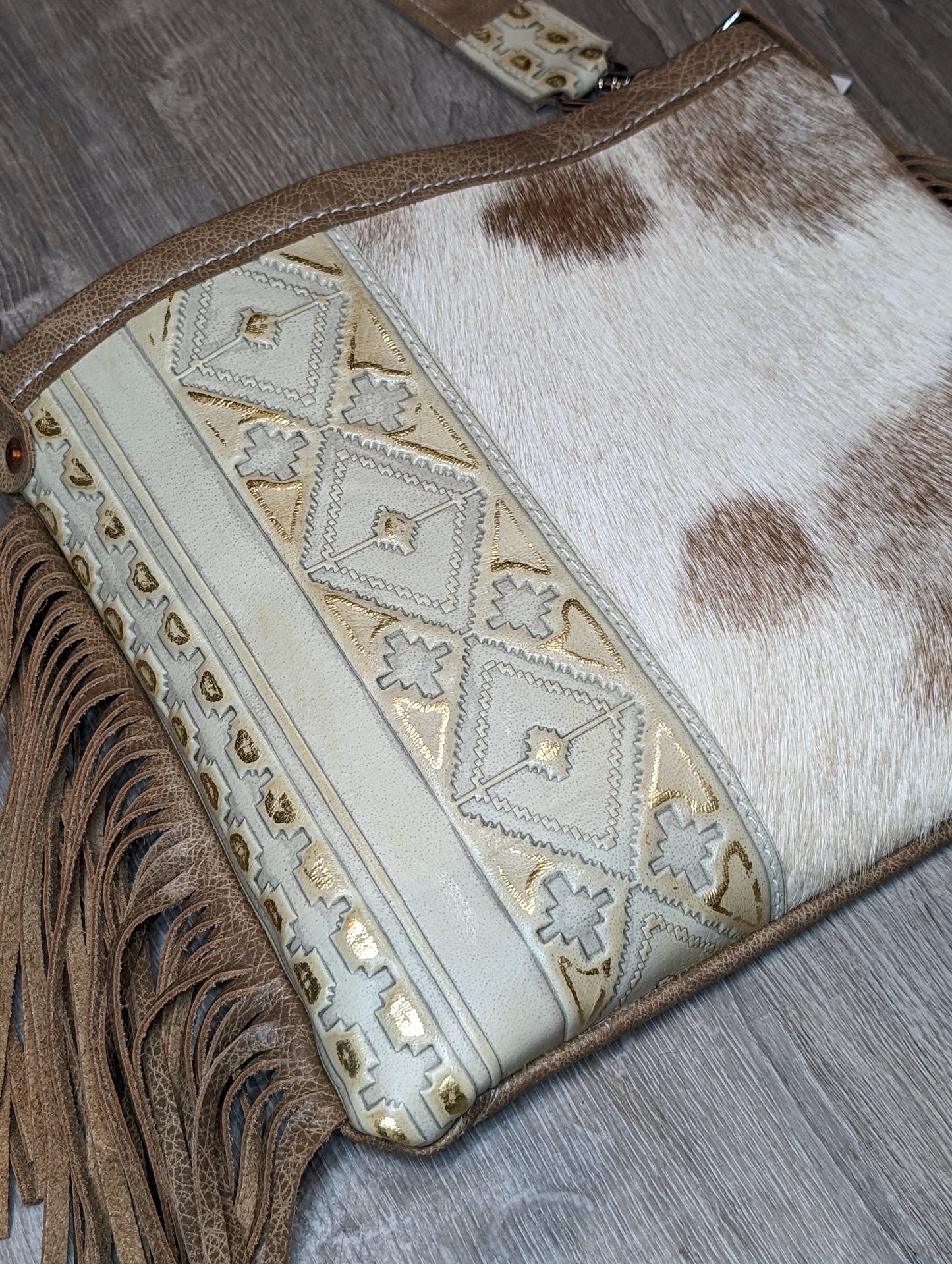 Hair on Hide Crossbody with Fringe
