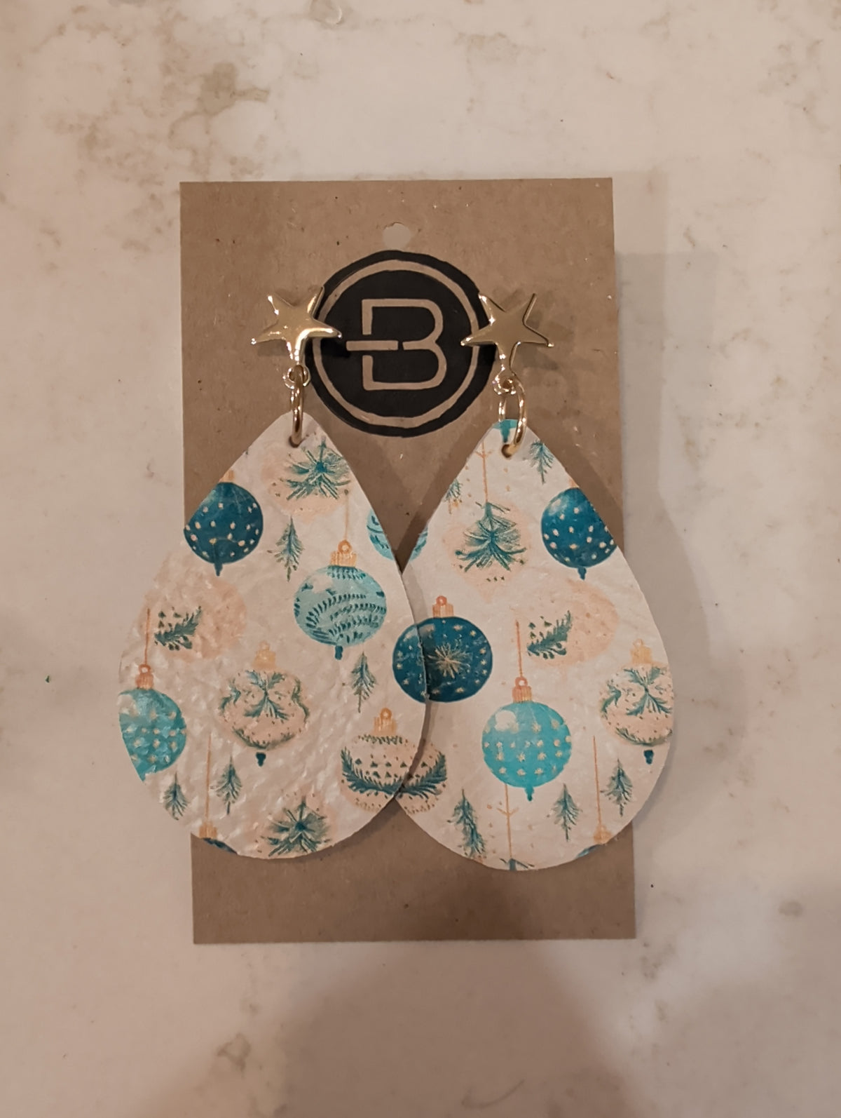 Blue Ornaments Teardrop Earrings