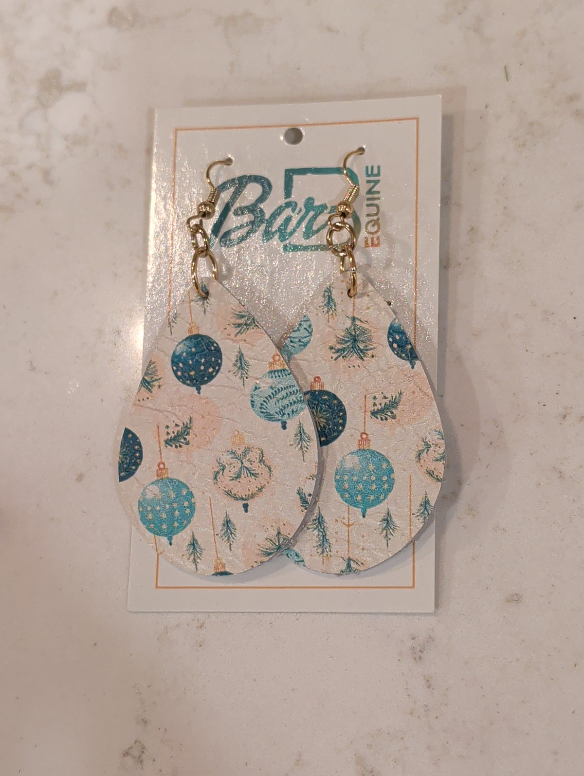 Blue Ornaments Teardrop Earrings