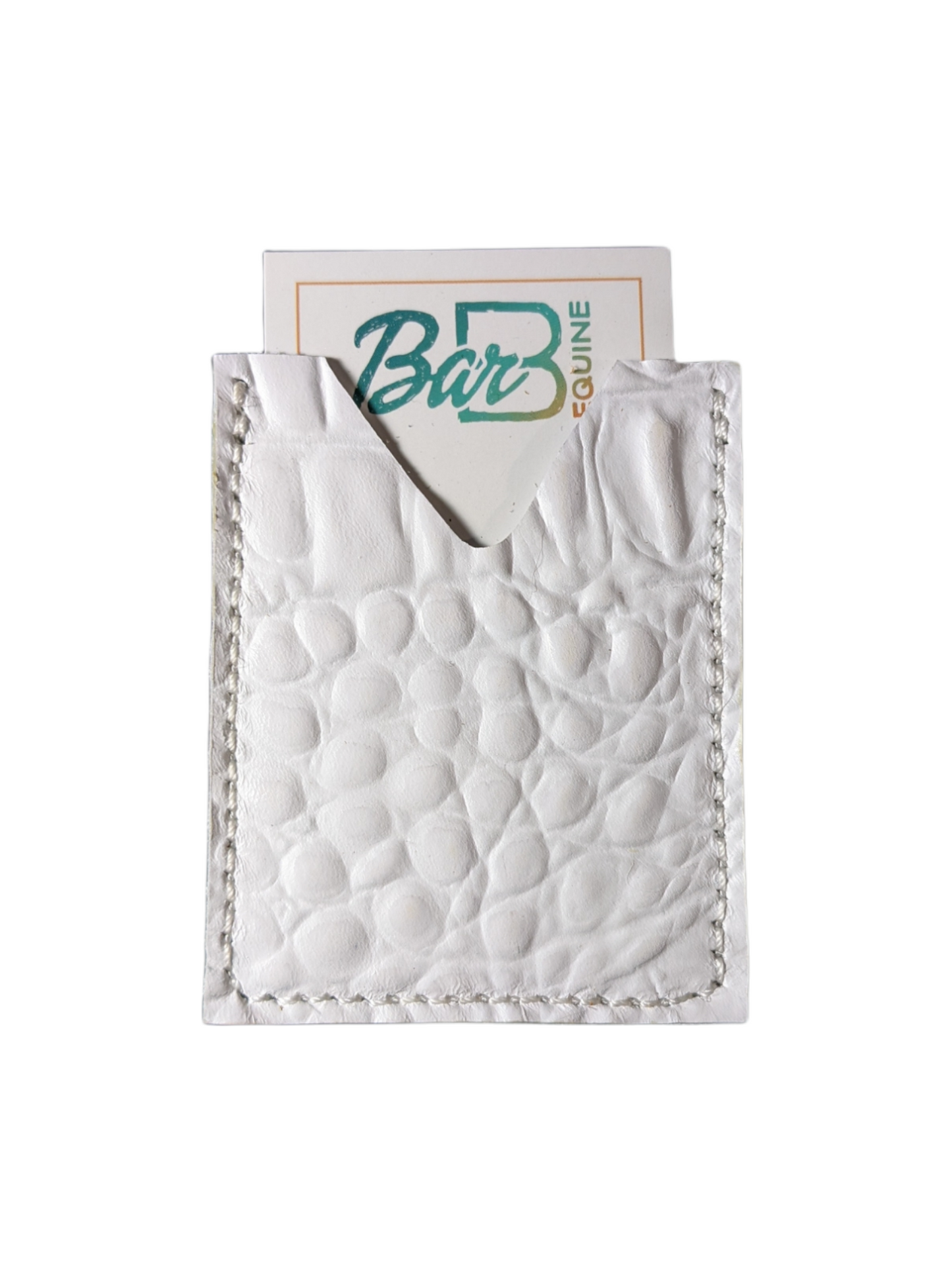 White Embossed Gator Card Wallet