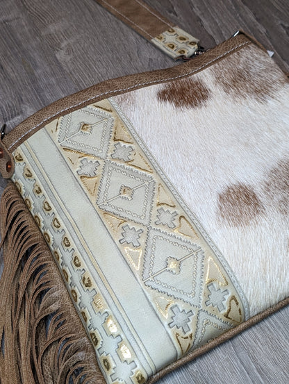 Hair on Hide Crossbody with Fringe