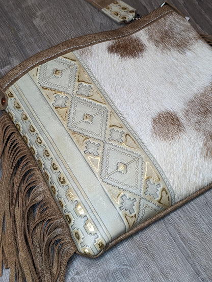 Hair on Hide Crossbody with Fringe