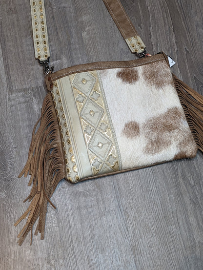 Hair on Hide Crossbody with Fringe