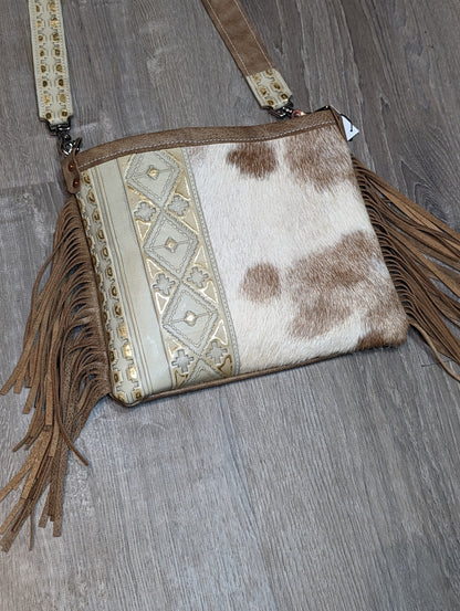 Hair on Hide Crossbody with Fringe