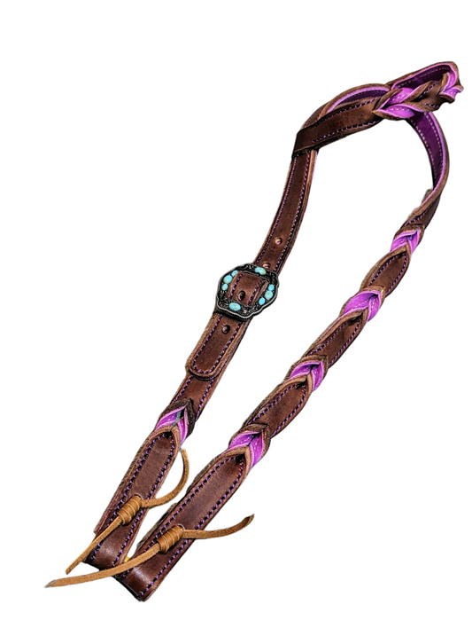 Purple Knotted Headstall