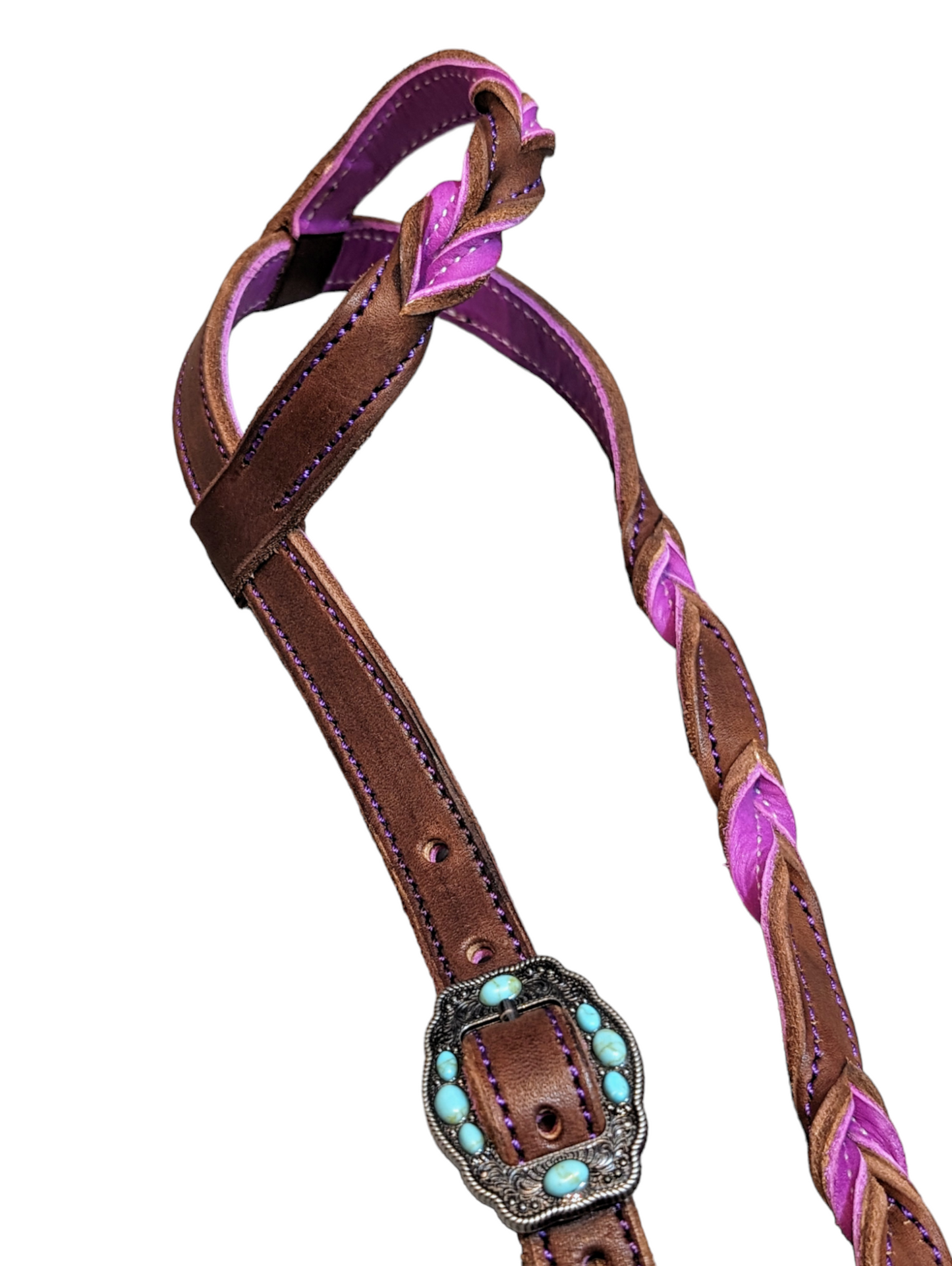 Purple Knotted Headstall
