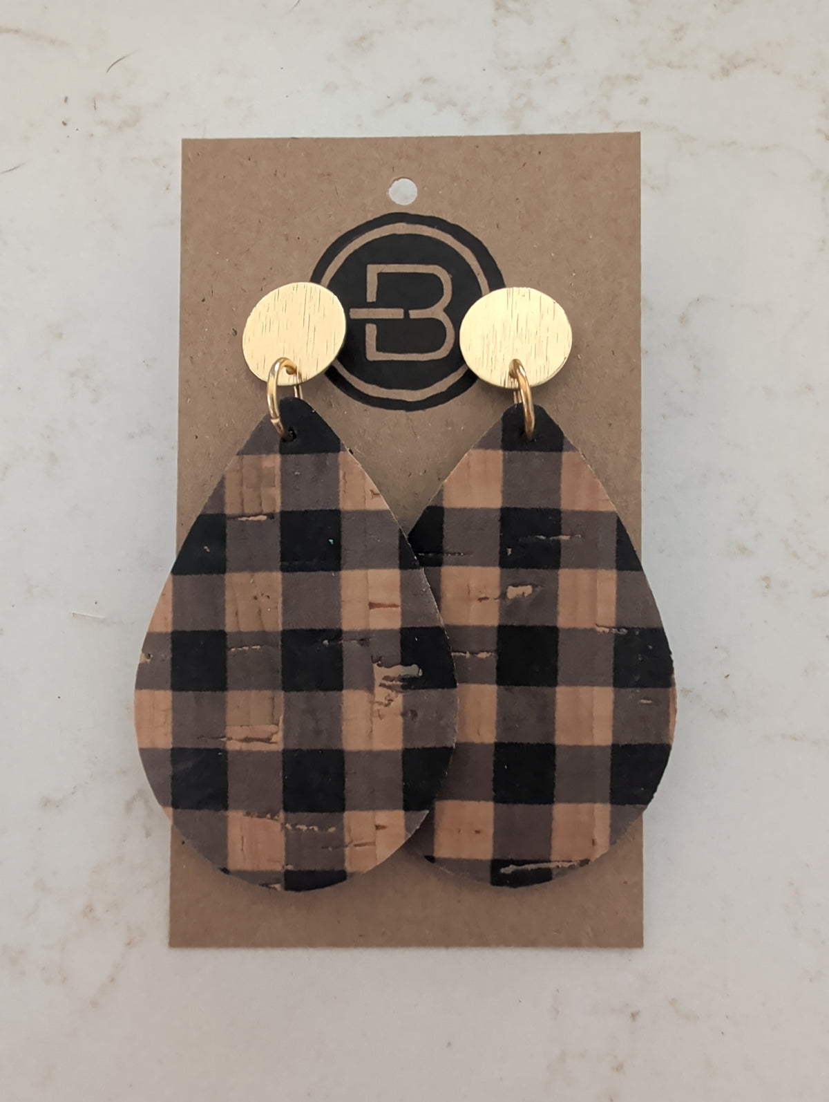 Black Gingham Tear Drop