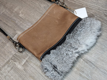 Tan crossbody with rabbit