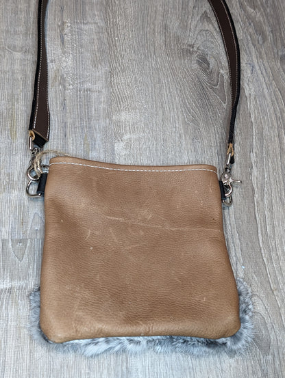 Tan crossbody with rabbit