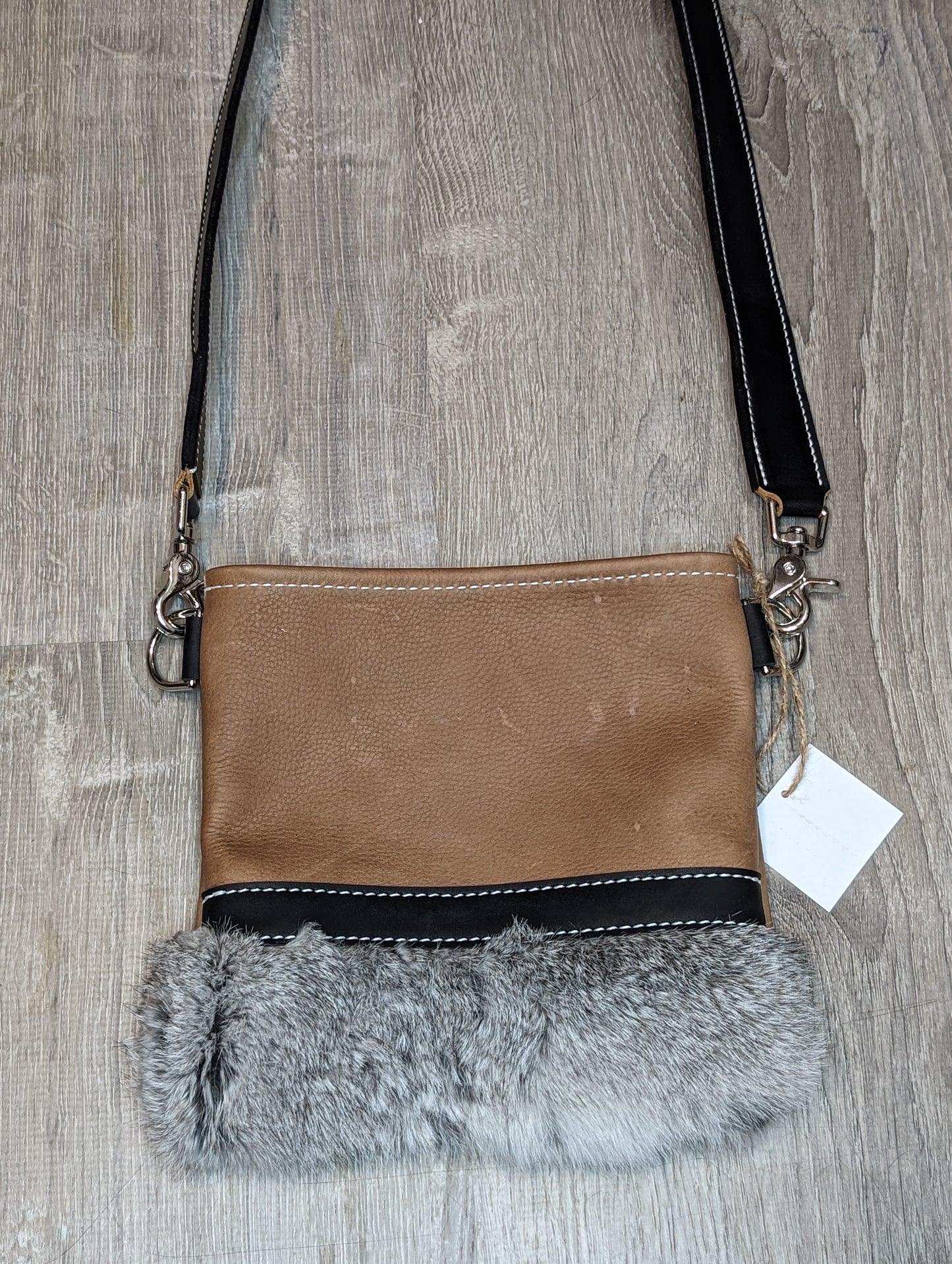 Tan crossbody with rabbit