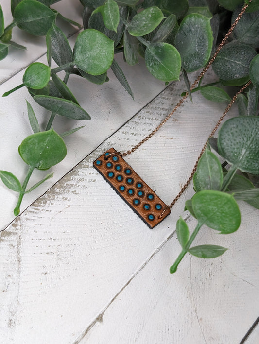 Tooled Bar Necklace