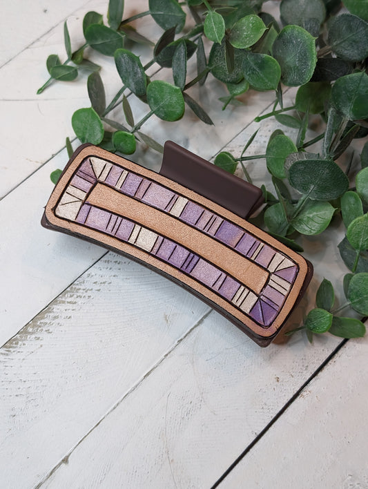 Purple Border Claw Clip