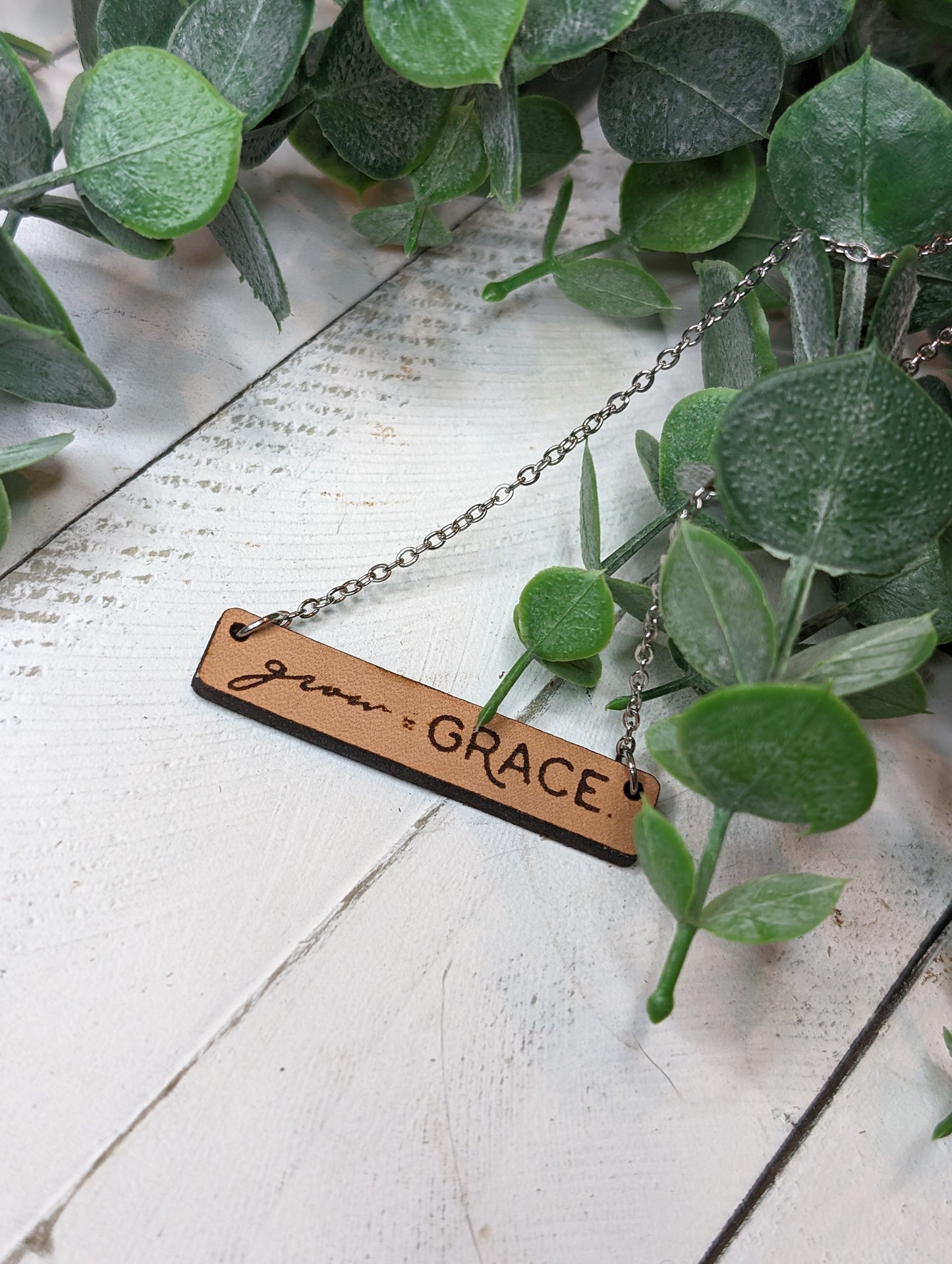 Engraved Bar Necklace
