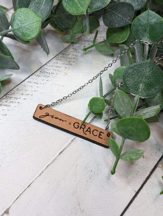 Engraved Bar Necklace