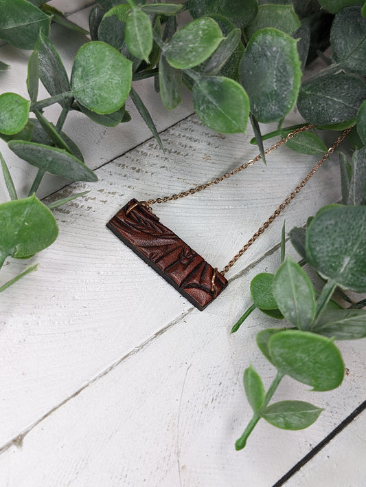 Tooled Bar Necklace
