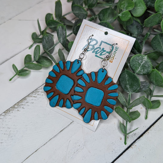 Turquoise Embossed Earrings