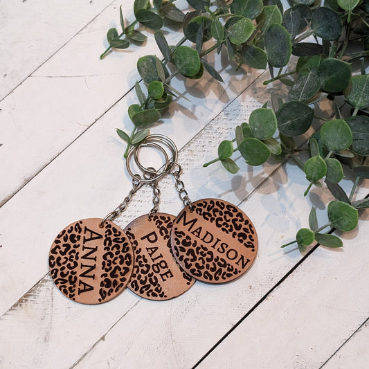 CUSTOM Cheetah Name Keychain