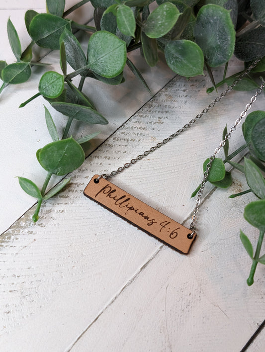 Engraved Bar Necklace