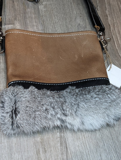 Tan crossbody with rabbit