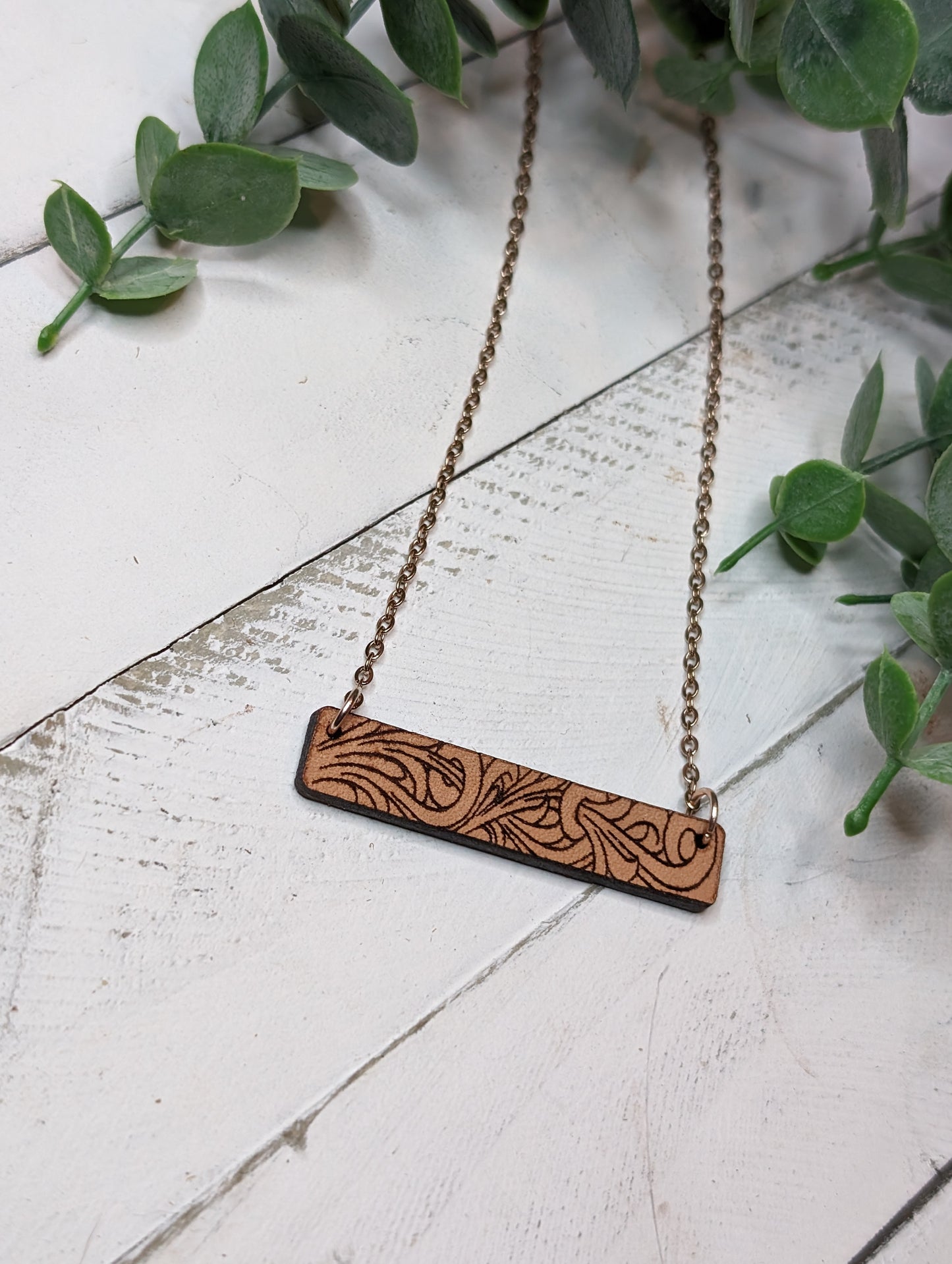 Engraved Bar Necklace
