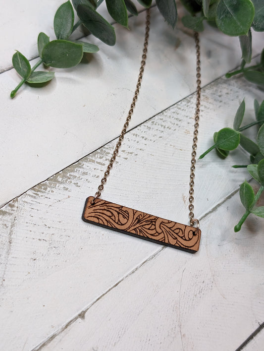 Engraved Bar Necklace