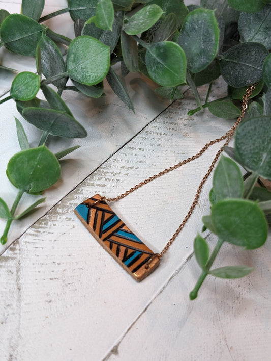 Tooled Bar Necklace