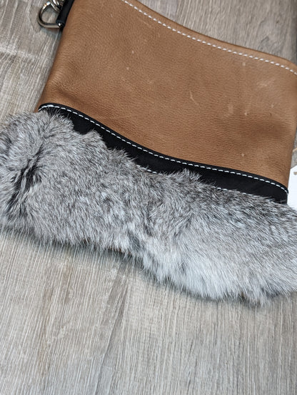 Tan crossbody with rabbit
