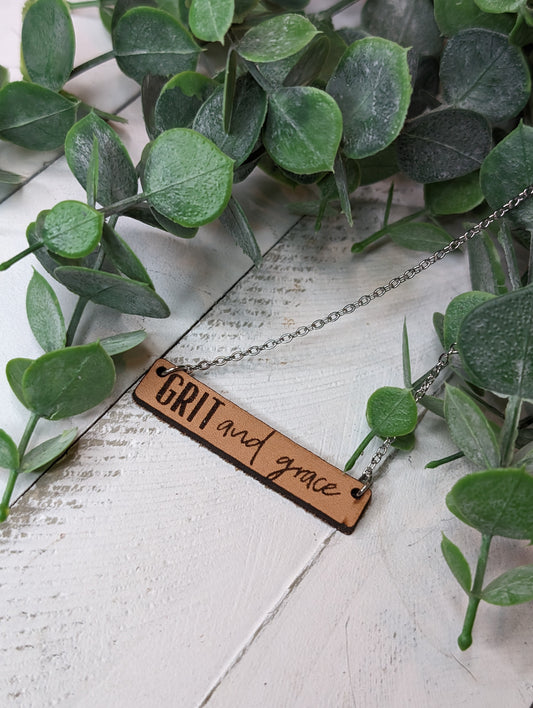 Engraved Bar Necklace