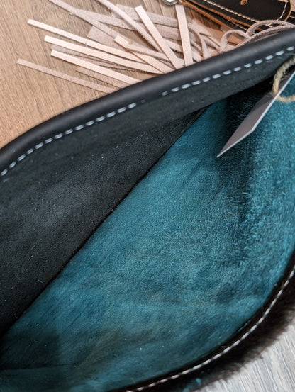 Turquoise Hair-on Cowhide Crossbody Purse
