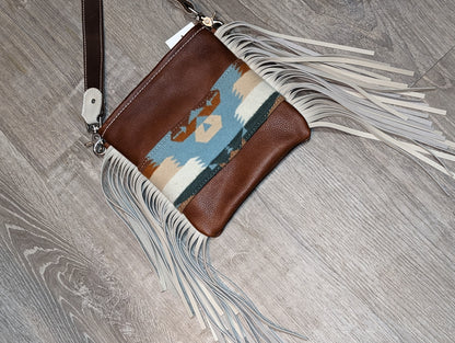 Crossbody Purse with Authentic Southwestern wool & fringe
