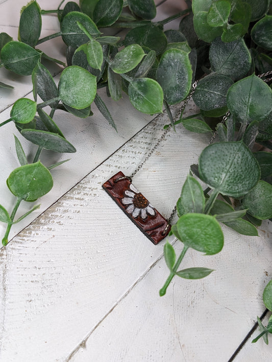 Tooled Bar Necklace