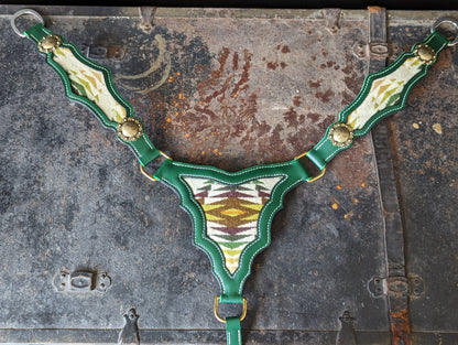 Green Gladiator Style Breast Collar