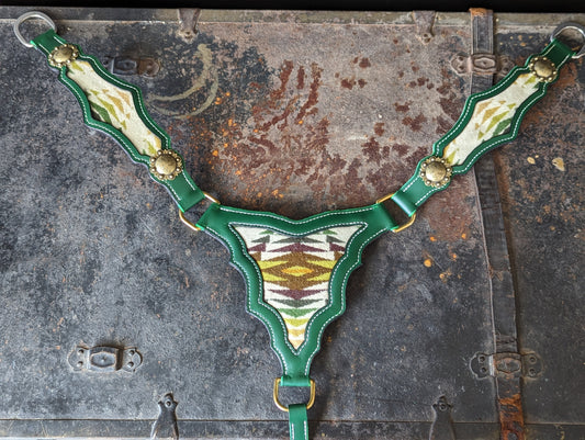 Green Gladiator Style Breast Collar