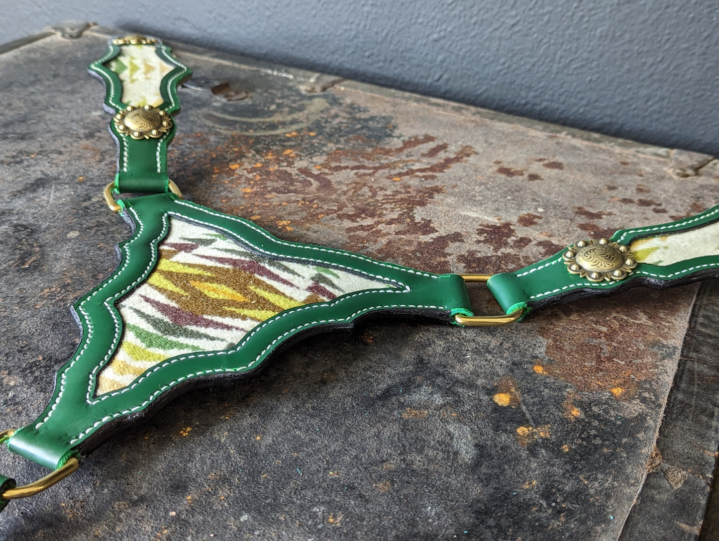 Green Gladiator Style Breast Collar