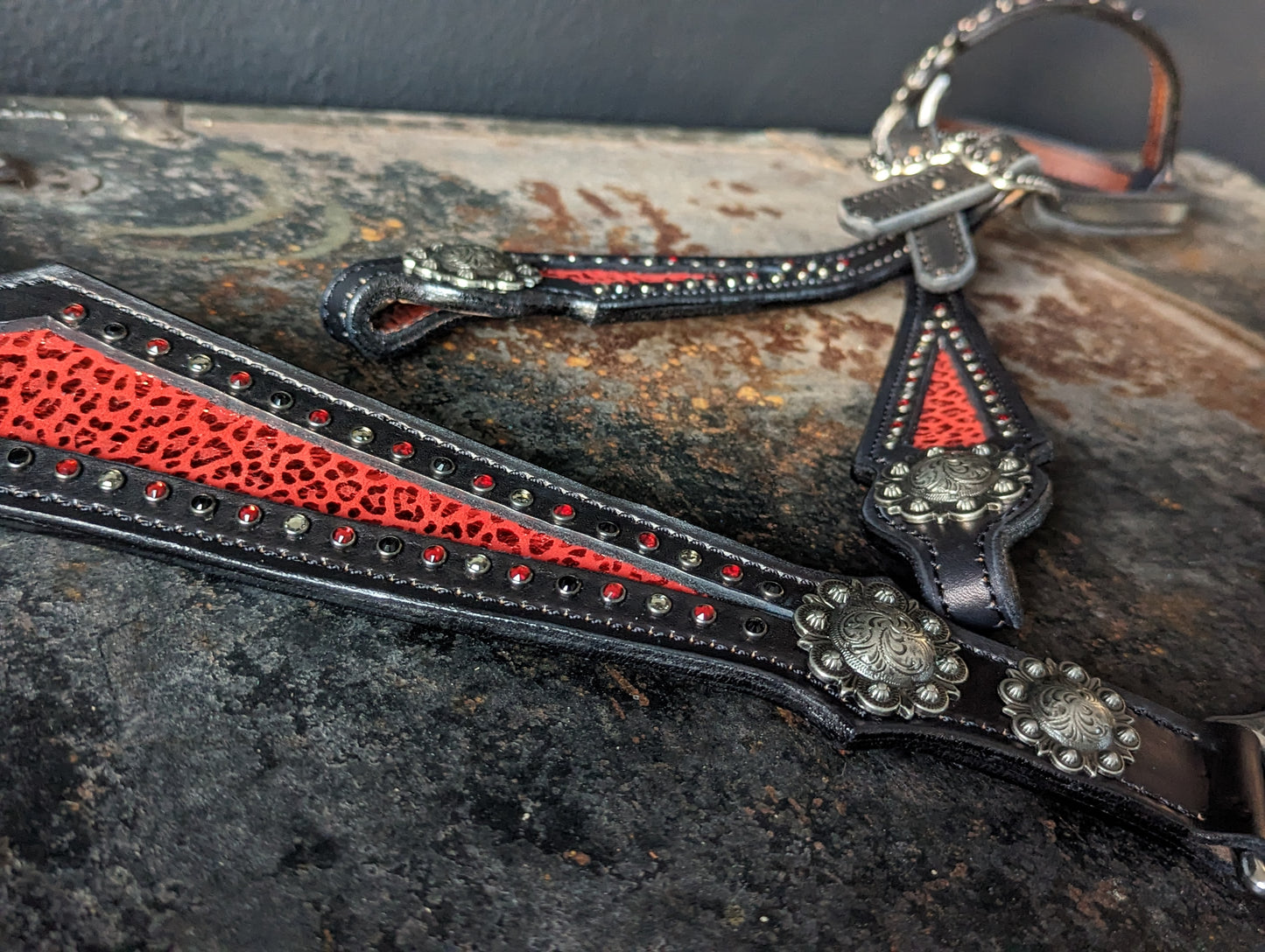 Red & Black Cheetah Tack Set