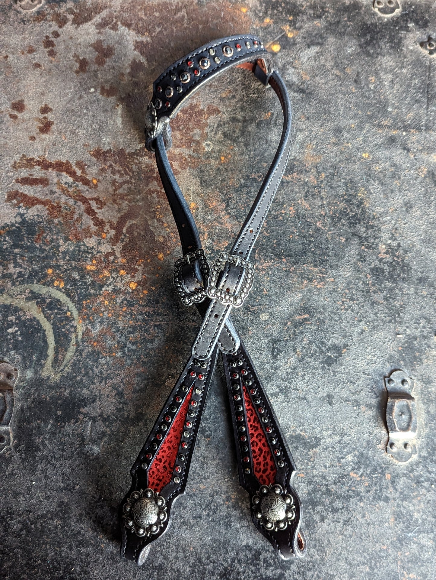 Red & Black Cheetah Tack Set