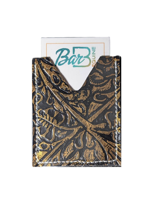 Black and Gold Floral Card Wallet