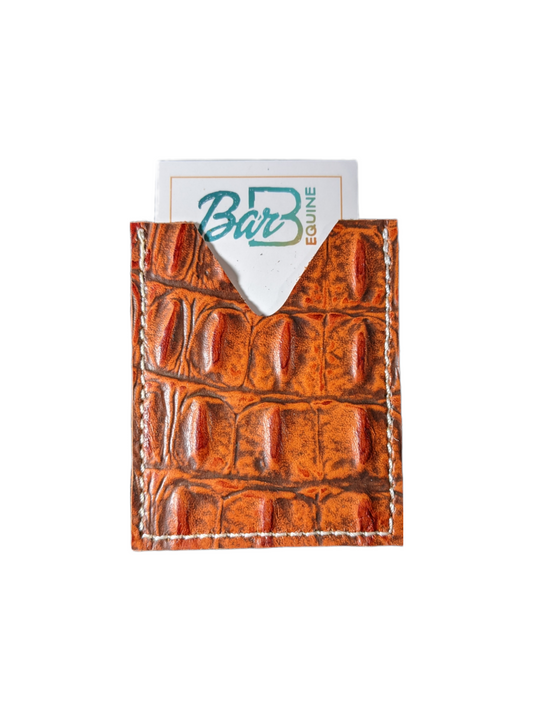 Red Embossed Gator Card Wallet