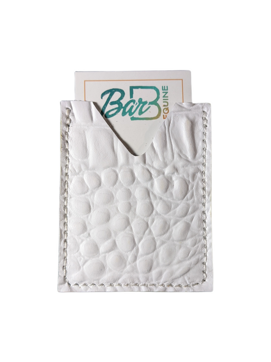 White Embossed Gator Card Wallet